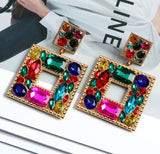 Square Jeweled Earrings