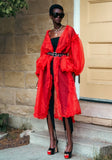Red Moulin Rouge Ruffle Duster