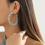 Denim Hoop Earrings
