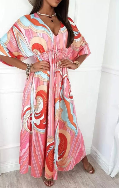 Vacation Vibes Dress (Pink)