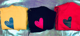 Luv + Charm Unisex Hooded Sweatshirt (Navy w/pink heart )