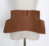 Leather Peplum Bow Belt